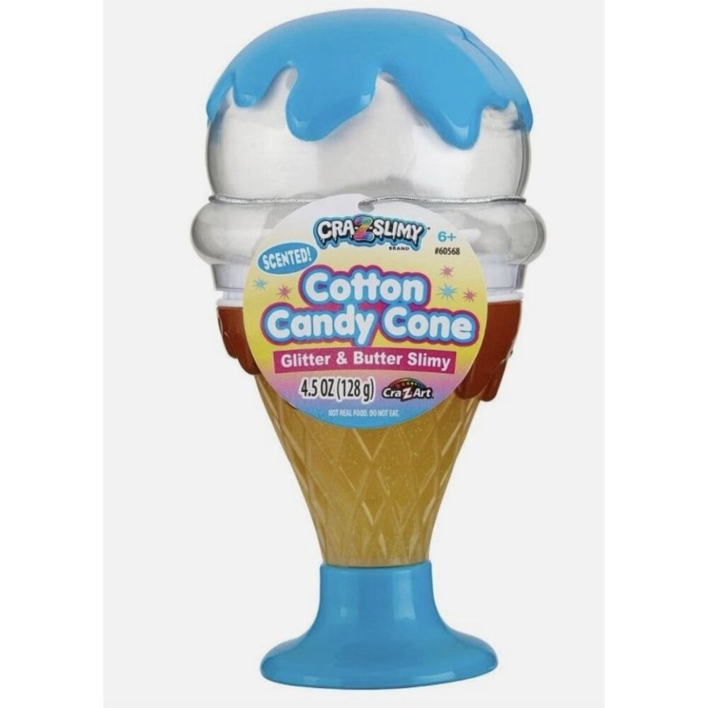 CRA-Z-SLIMY Set of 2 - Cotton Candy Scented Ice Cream Cone Glitter & Butter Slim